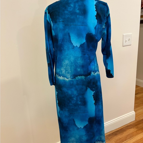 LOGO by Lori Goldstein Vibrant Blue Long Sleeve Dress - Picture 1 of 6